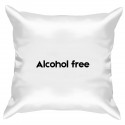 Подушка с принтом "Alcohol free black"