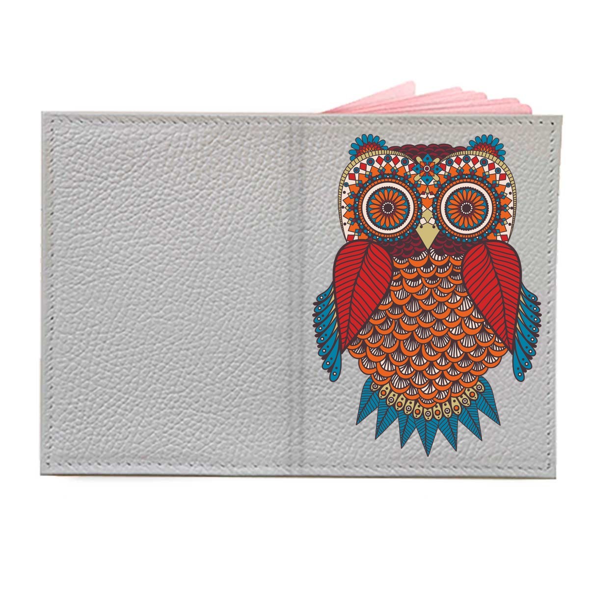 Обложка на паспорт с принтом - Счастливая сова