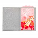 Обложка на паспорт с принтом - Влюбленные лисички