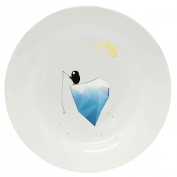 Тарелка с принтом "Пингвин на айсберге"