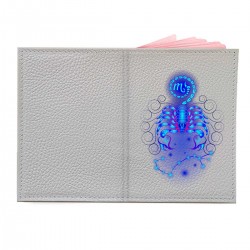 Обложка на паспорт с принтом "Скорпион в синем"