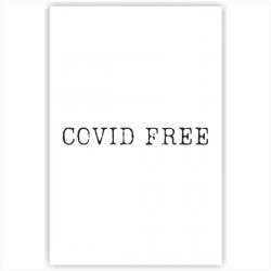 Холст с принтом - Covid free - black