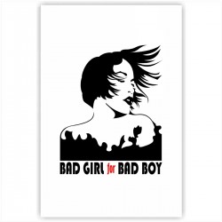 Холст с принтом - Bad girl for bad boy - black