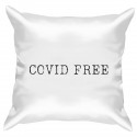 Подушка с принтом - Covid free - black