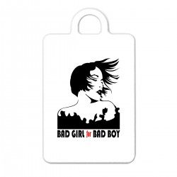Брелок с принтом - Bad girl for bad boy - black