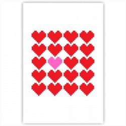 Холст с принтом - Розовое сердце (20x30cм)