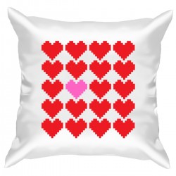 Подушка с принтом - Розовое сердце