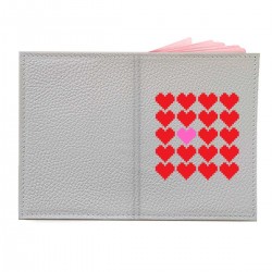 Обложка на паспорт с принтом - Розовое сердце