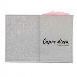 Обложка на паспорт с принтом - Capre diem - лови мгновенье черный