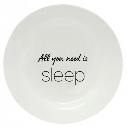 Тарелка с принтом - All you need is SLEEP черный