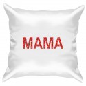 Подушка с принтом - Мама - цветочный фон