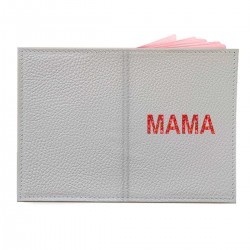 Обложка на паспорт с принтом - Мама - цветочный фон