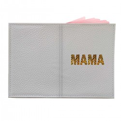 Обложка на паспорт с принтом - Мама - тигровый фон