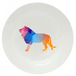 Тарелка с принтом - Цветной лев