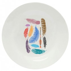 Тарелка с принтом - Цветные перья