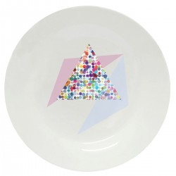 Тарелка с принтом - Цветные арт треугольники