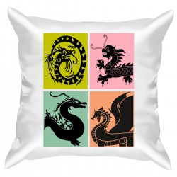 Подушка с принтом - Китайские драконы