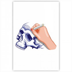 Холст с принтом - Рисунок черепа (20x30cм)