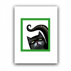 Холст с принтом - Черный котик (30x40 cм)