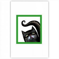 Холст с принтом - Черный котик (20x30cм)