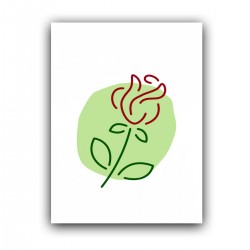 Холст с принтом - Роза из линий (30x40 cм)