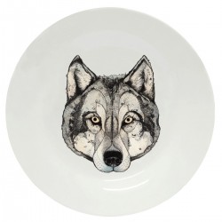 Тарелка с принтом - Голова волка