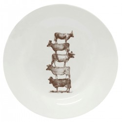 Тарелка с принтом - Коровы в шляпках