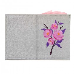 Обложка на паспорт с принтом - Ветка розовых роз