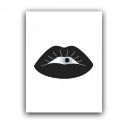 Холст с принтом - Мистические губы с глазом (30x40 cм)