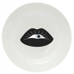 Тарелка с принтом - Мистические губы с глазом