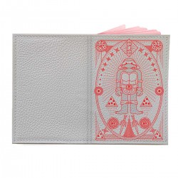 Обложка на паспорт с принтом - Черепаха ниндзя - красный