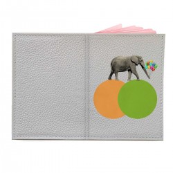 Обложка на паспорт с принтом - Слон с воздушными шарами