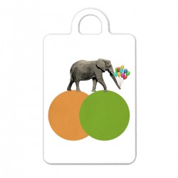 Брелок с принтом - Слон с воздушными шарами