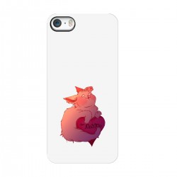 Чехол для Apple iPhone с принтом - Лиса и сердце
