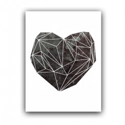 Холст с принтом - Геометрическое сердце (30x40 cм)