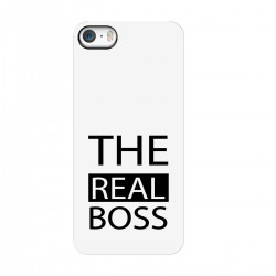 Чехол для Apple iPhone с принтом - The real boss - black