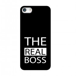 Чехол для Apple iPhone с принтом - The real boss - white