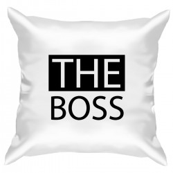 Подушка с принтом - The boss - black