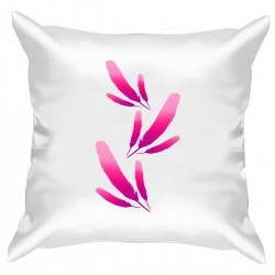Подушка с принтом - Перья розовые 2