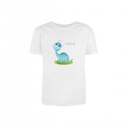 Футболка детская с принтом - Динозаврик голубой