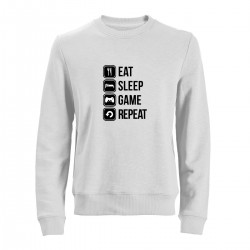 Свитшот с принтом "Eat, sleep, game, repeat"