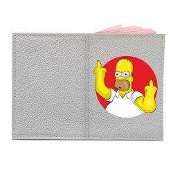 Обложка на паспорт с принтом - Гомер Симпсон - цветной