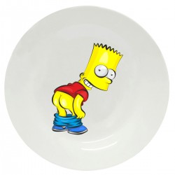 Тарелка с принтом - Барт Симпсон - цветной