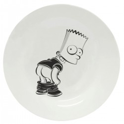 Тарелка с принтом - Барт Симпсон - черный