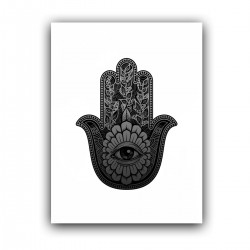 Холст с принтом - Рука Фатимы - темно-серая (30x40 cм)