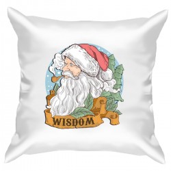 Подушка с принтом - Мудрый Санта