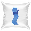 Подушка с принтом "Синяя река"