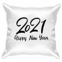 Подушка с принтом "2021 - Happy New Year"