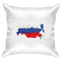 Подушка с принтом "Карта России триколор"