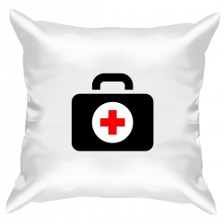 Подушка с принтом "Докторский чемоданчик"